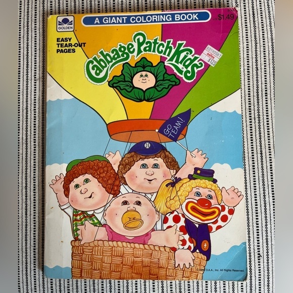 Retro Cabbage Patch Kids Coloring Book Circa 1986 - Picture 1 of 10
